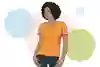 En person i jeans och t-shirt. Illustration.