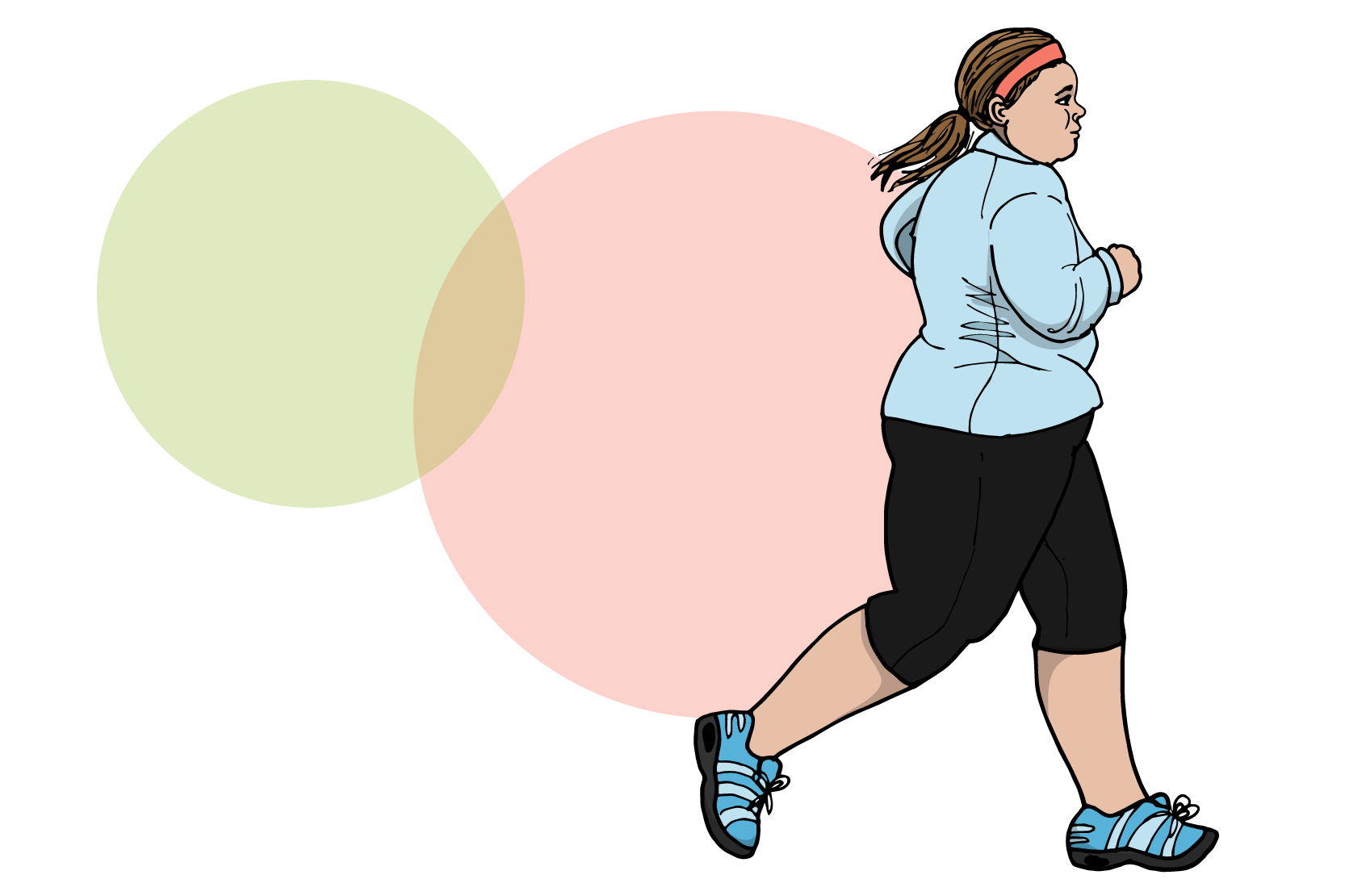 En person som  joggar. Illustration.
